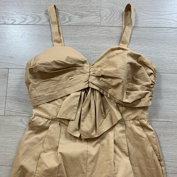 Endless Rose Ruched Detail Tan Jumpsuit - Picture 6 of 15